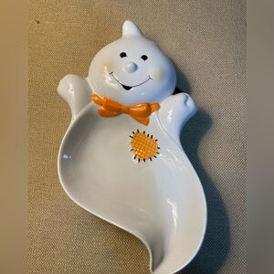 Hallmark Ghost Candy Bowl or Wall Hanging, Ceramic Halloween Decoration